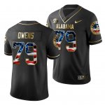 Men's Alabama Crimson Tide #79 Chris RS Owens 2019 Stars and Stripes Black Golden Limited Edition NCAA College Football Jersey 2403EFFE6